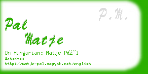 pal matje business card